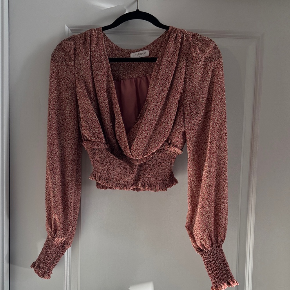 Vestique Dusty Pink Draped Blouse